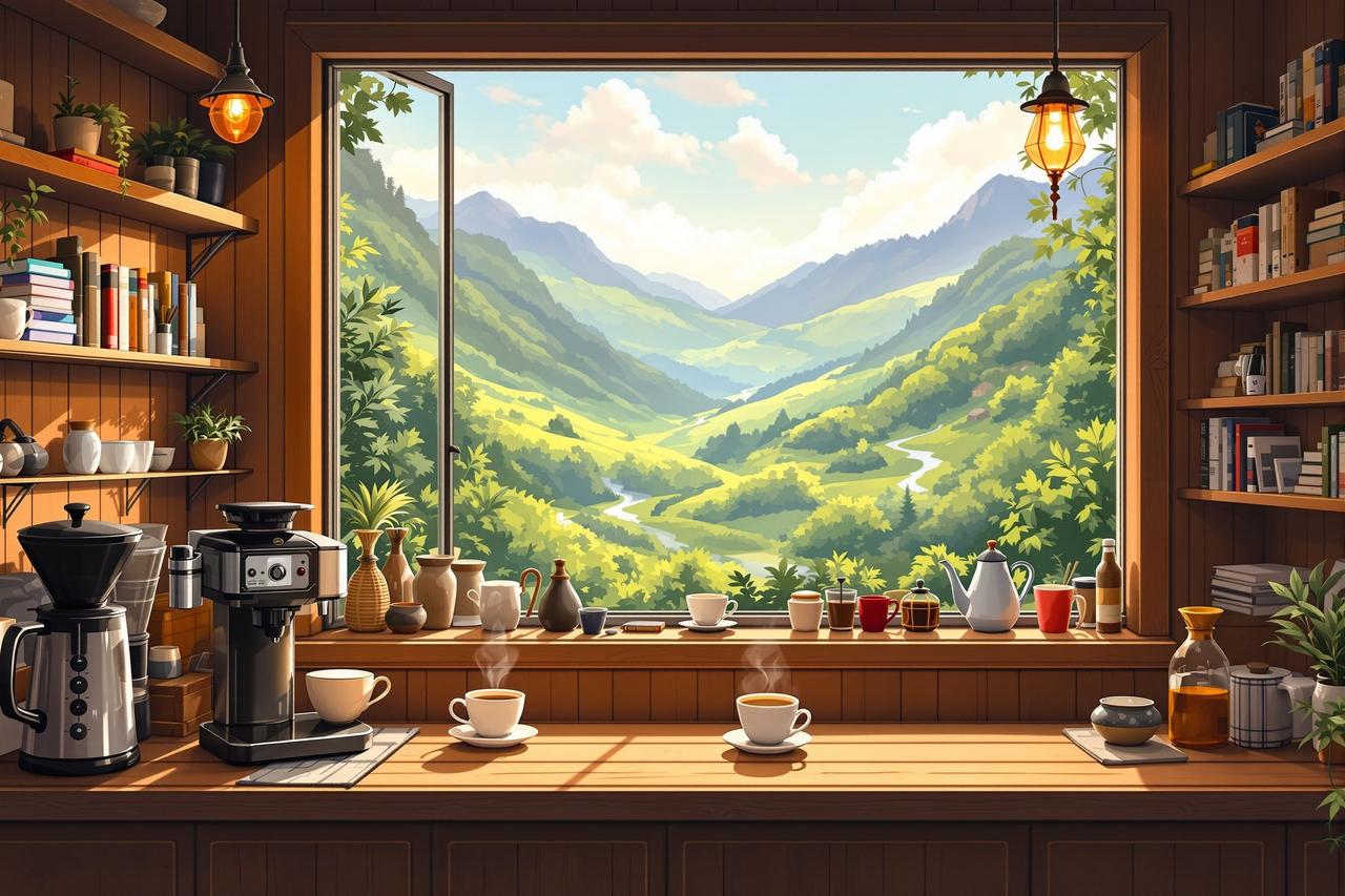 AI片作品 - 山谷咖啡屋