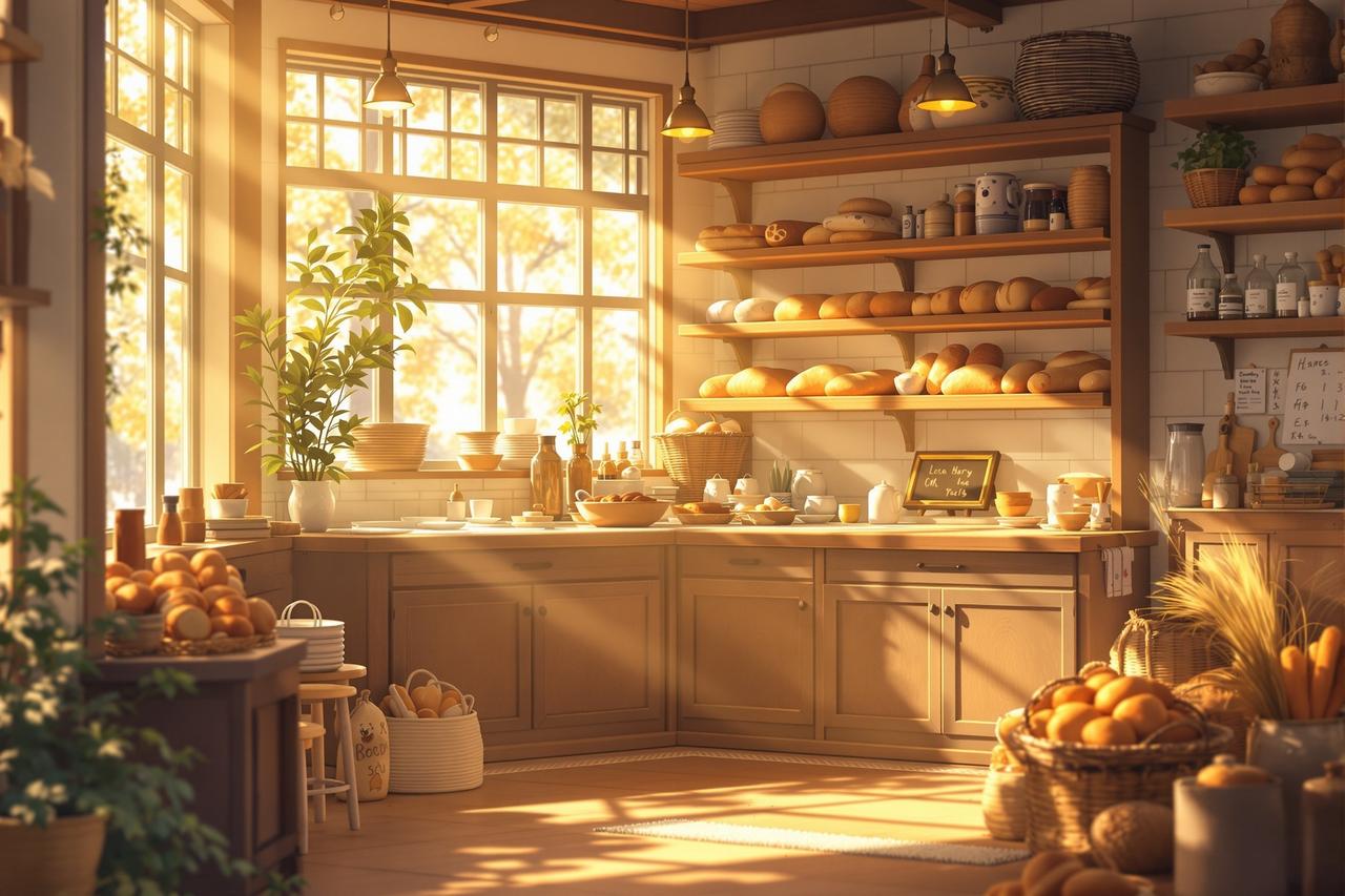 AI片作品 - 猫咪的面包坊
