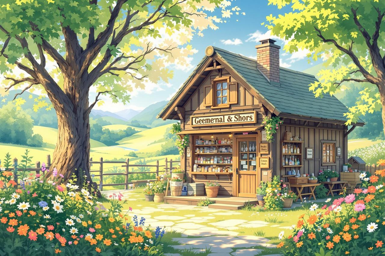 AI片作品 - 山间小店的四季